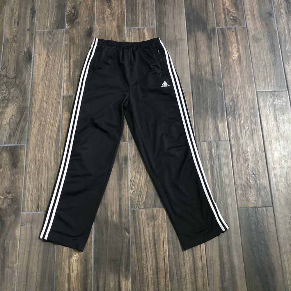 Adidas button up sweat pants tear away black small